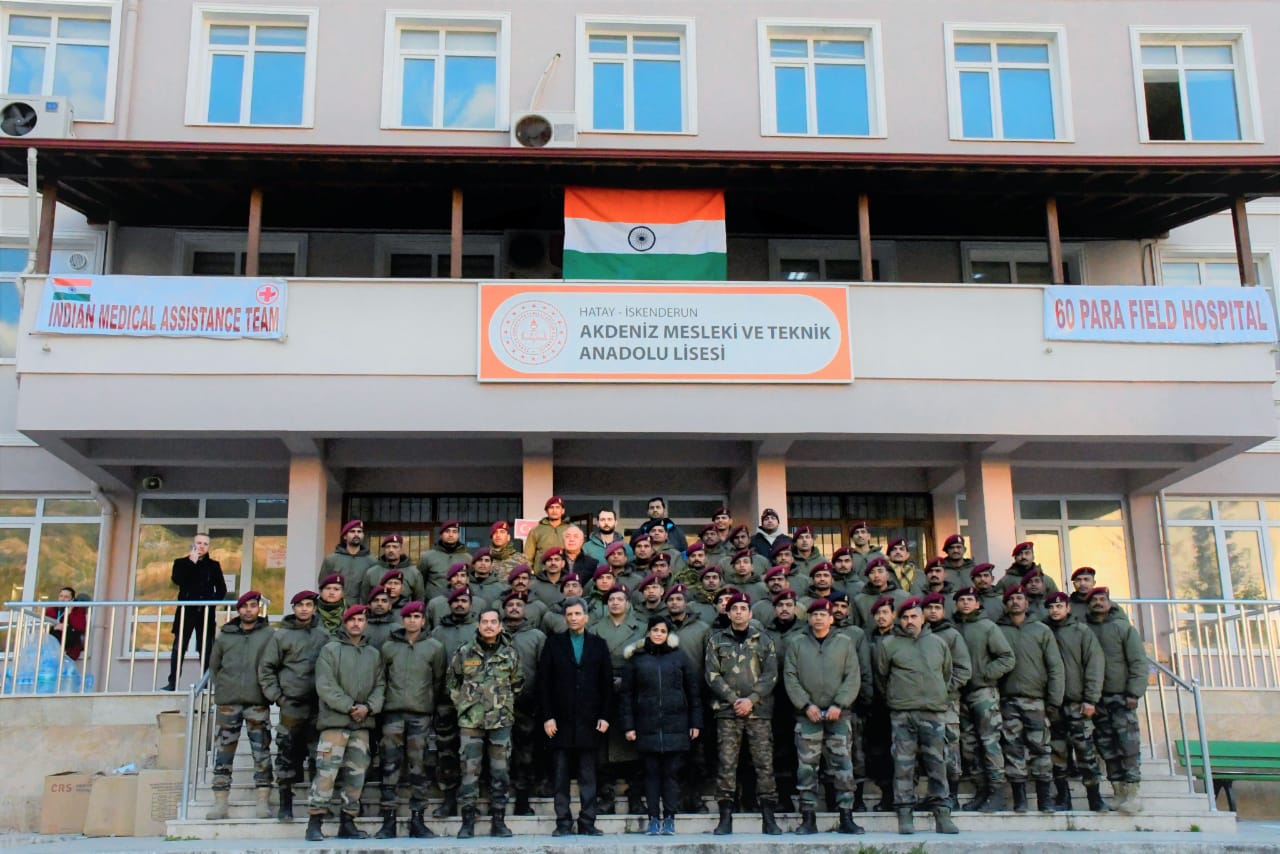 Operation DOST (Ambassador's meeting with Indian Army team of Field Hospital, Iskenderun, Hatay)